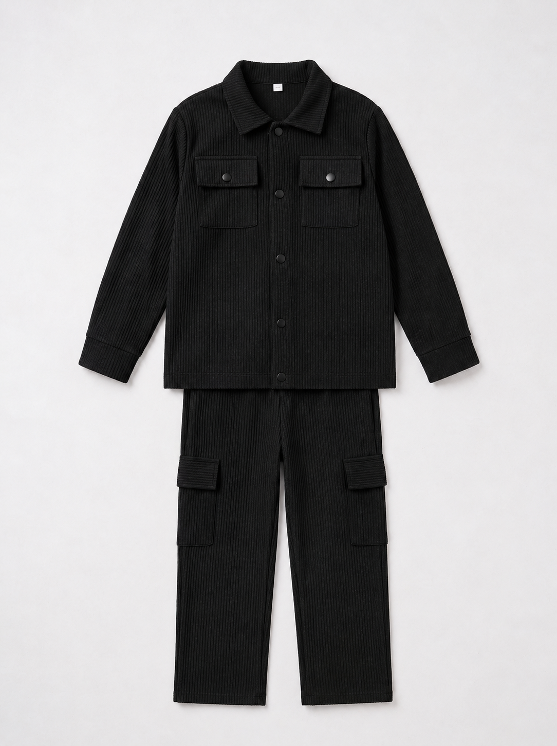 Boys Black Cotrie Set.