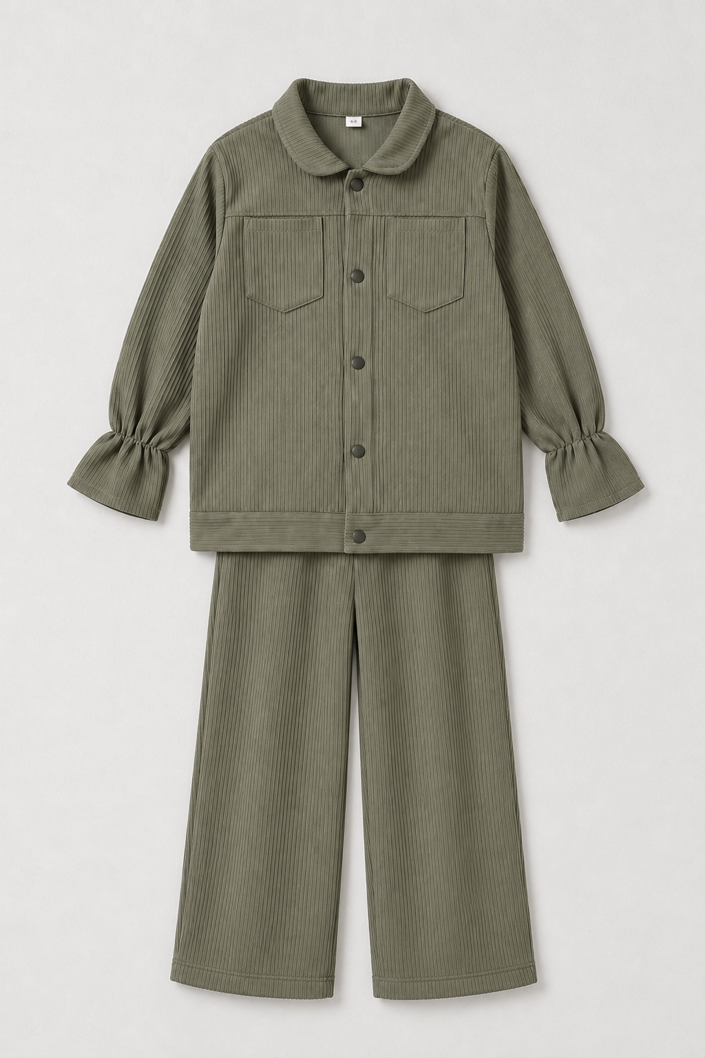 Girls Olive Cotrie Set