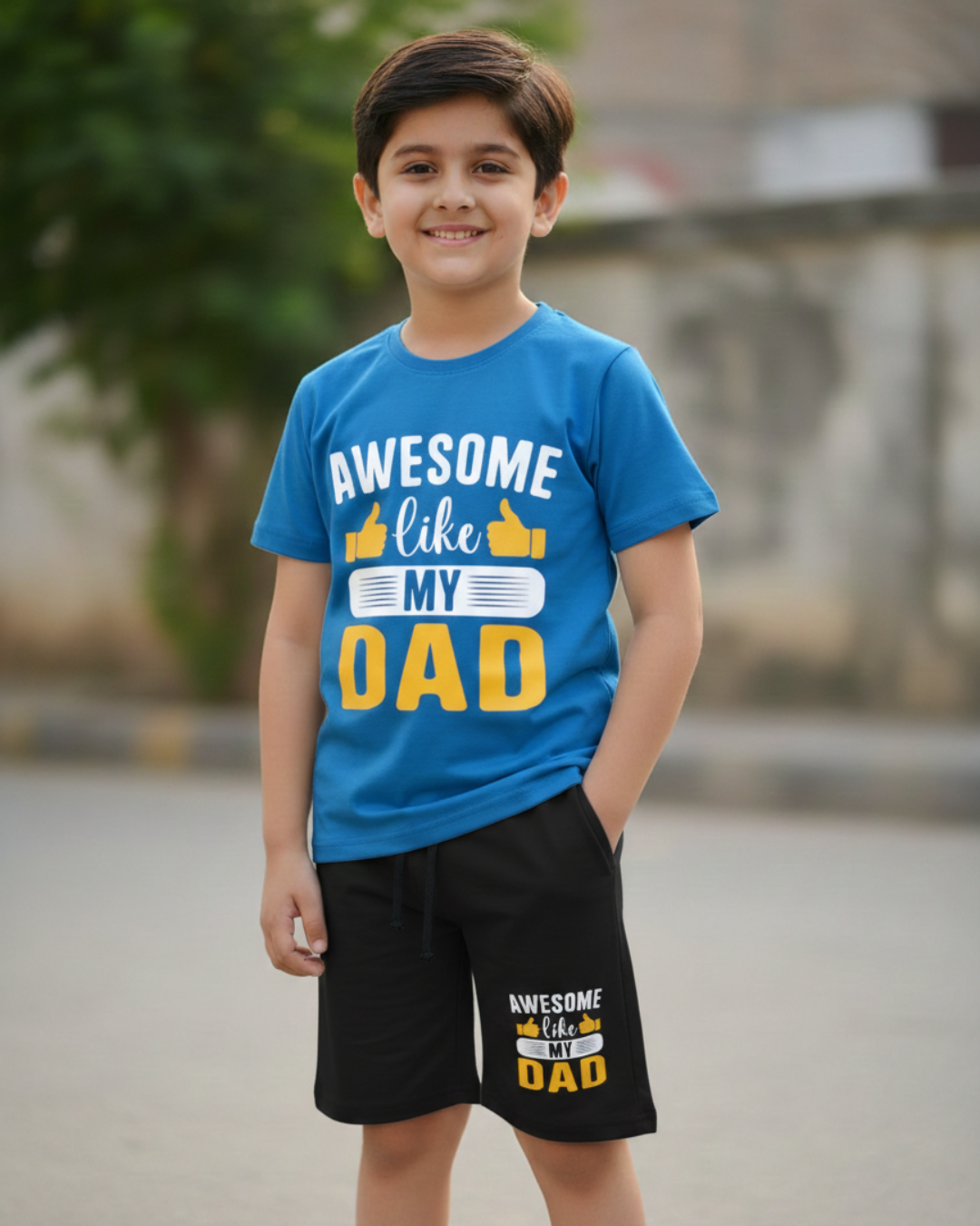 Kids Awesome Like my Dad Casual Summer Set