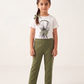 Girls White Printed Casual Summer Set