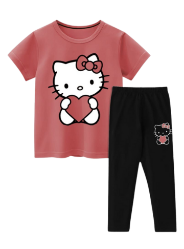 Kids Cute cartoon Casual Summer Set