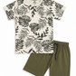 Boys Khaki Casual Shorts & Short Sleeve Set