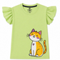 Girls Green Cat T-Shirt