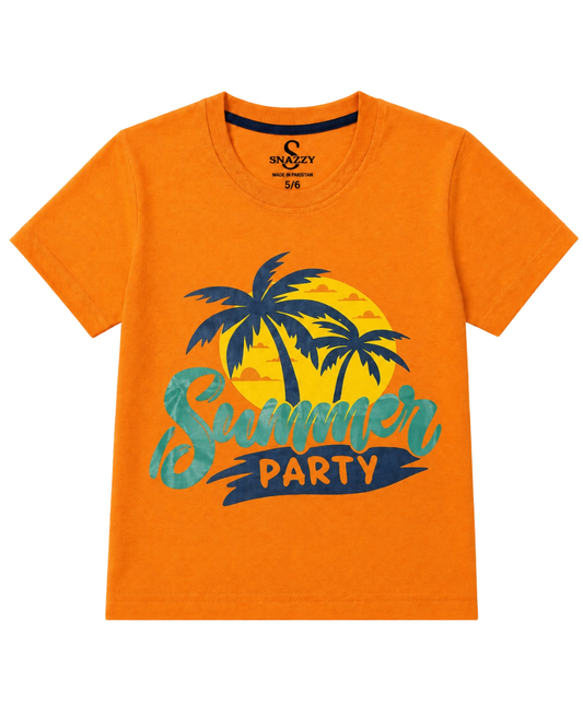 Boys Orange Summer Party T-Shirt