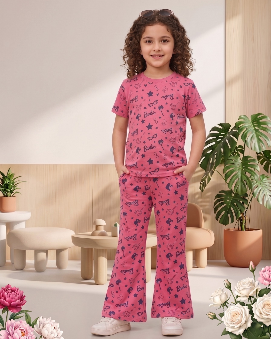 Girls Pink Casual Summer Set