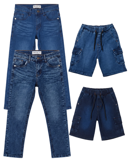 Pack of 4 Denim Cargos & Pants