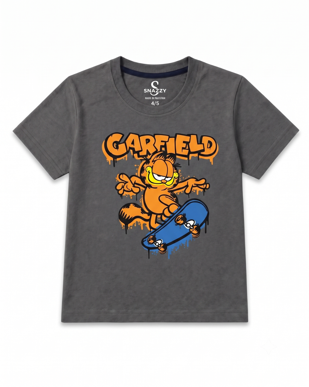 Boys Charcoal Grey Carfield T-Shirt