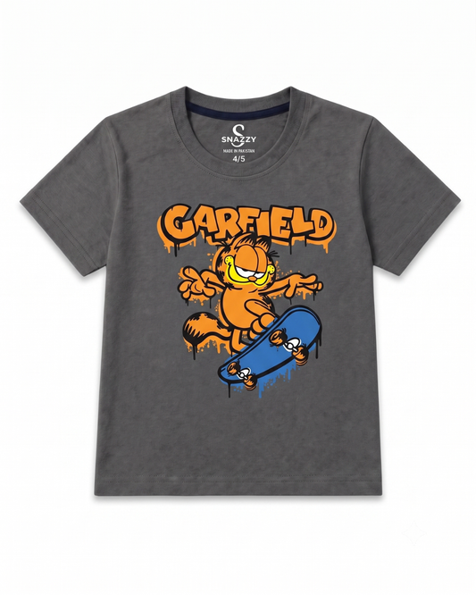 Boys Charcoal Grey Carfield T-Shirt