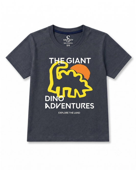 Boys Charcoal Grey The Giant Adventures T-Shirt