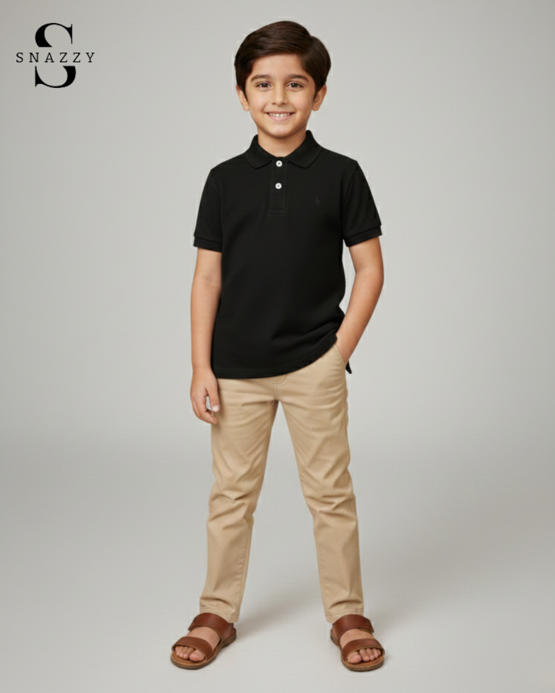 Kids Polo Black Shirt