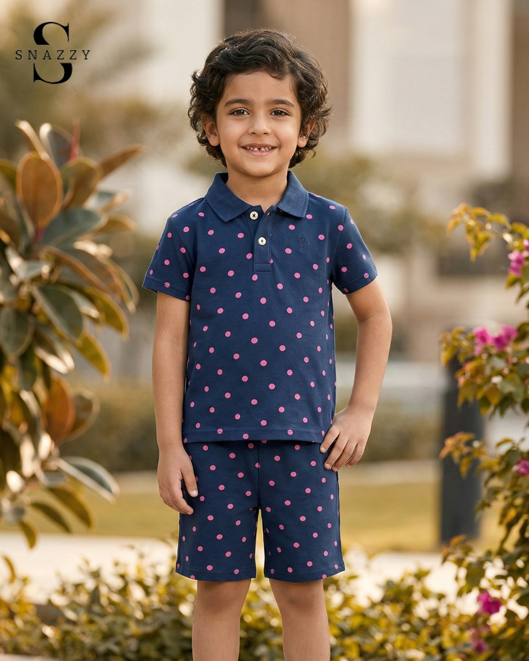 Navy Blush Dot Co ord Set