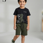 Boys Attitude Bear T Shirt Shorts Set