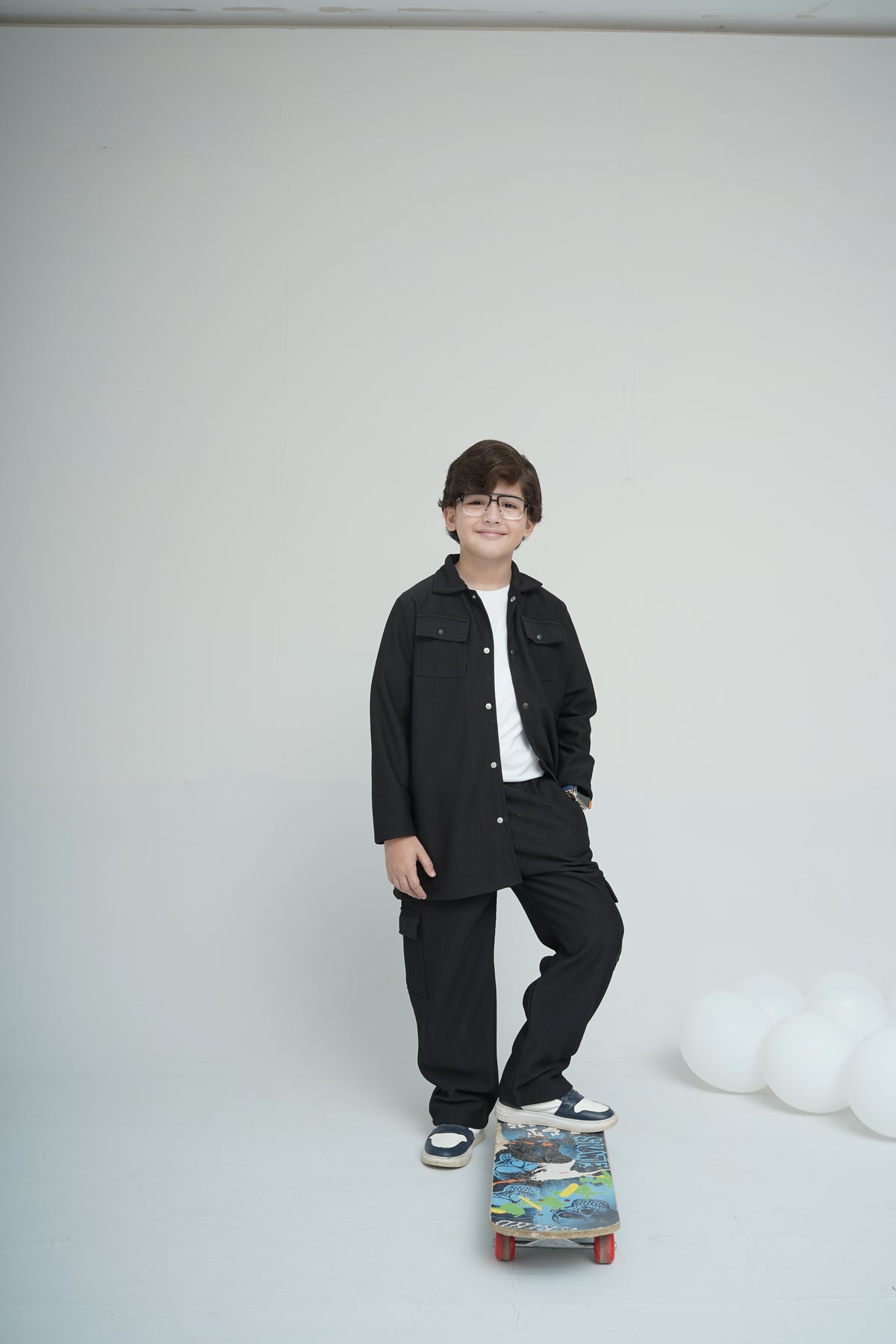 Boys Black Cotrie Set.