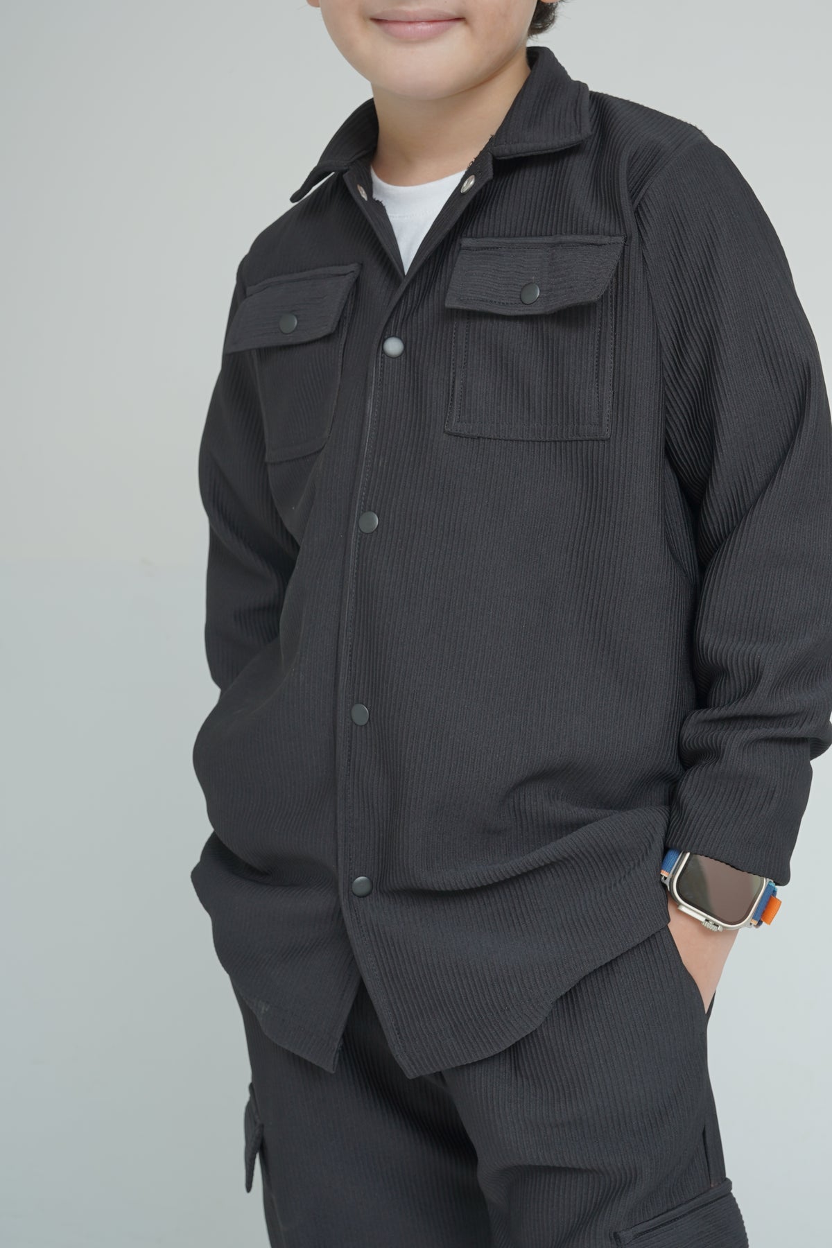 Boys Black Cotrie Set.