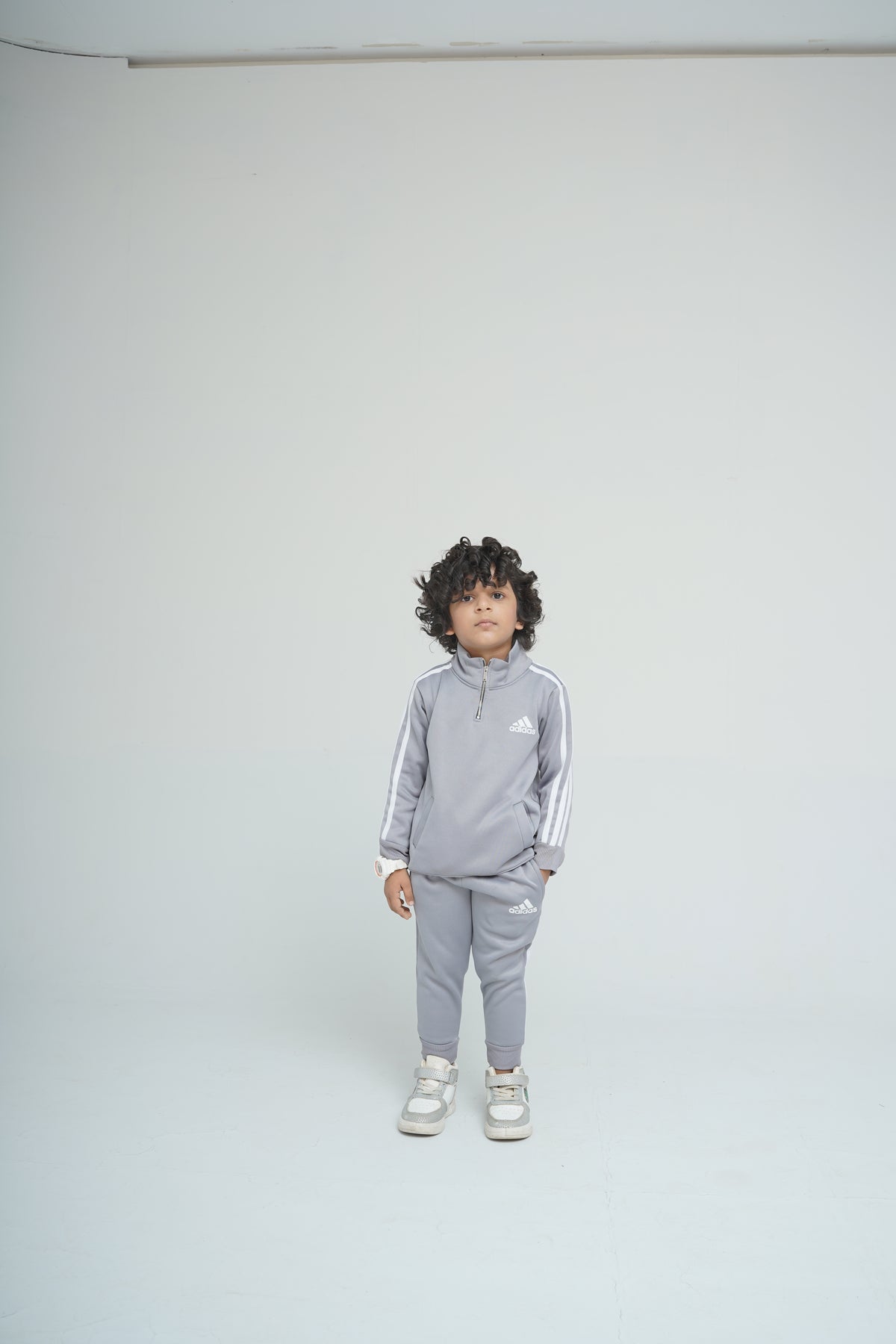 Adidas Steel Grey Mock Neck Set