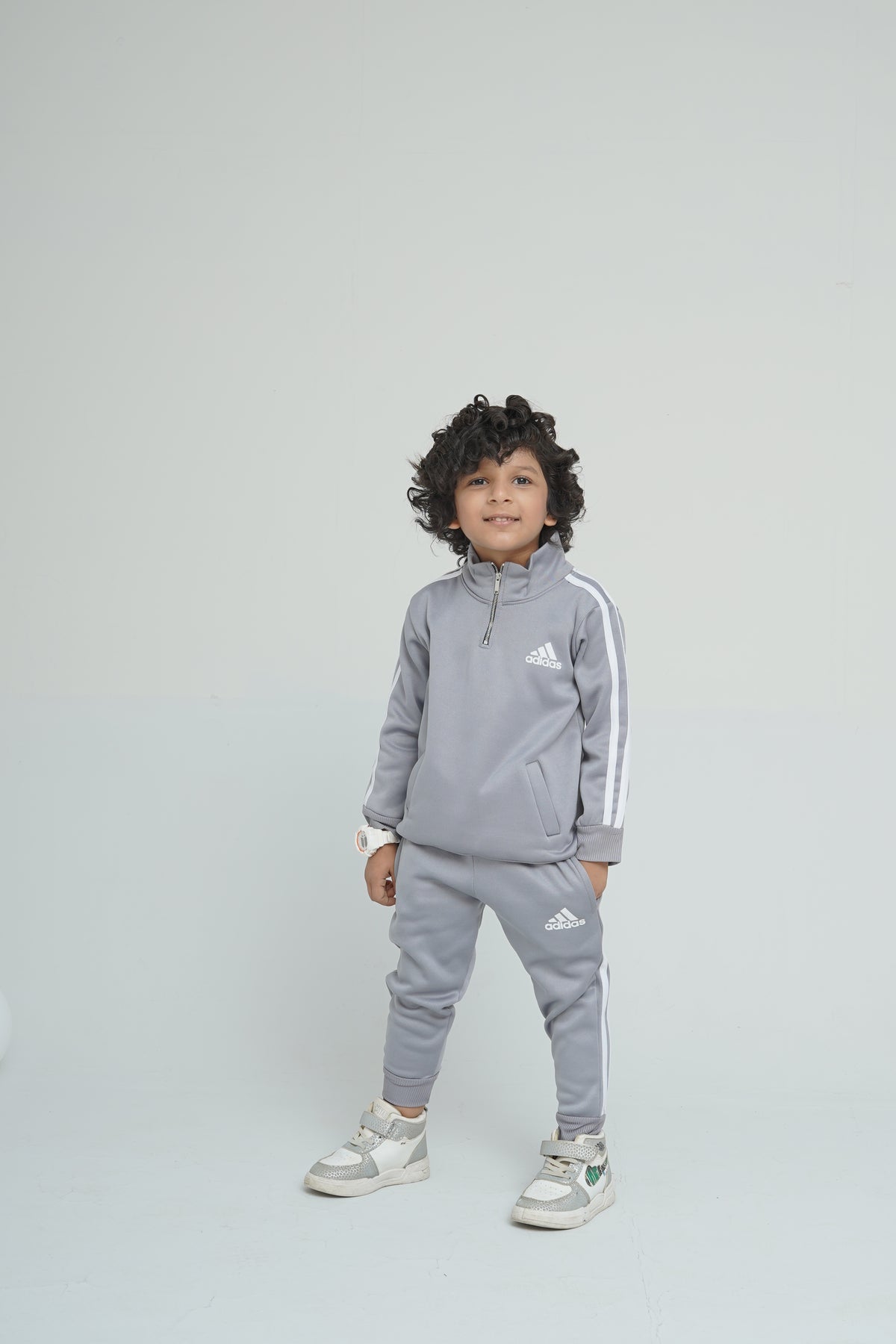 Adidas Steel Grey Mock Neck Set