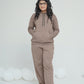 Brown Down Shoulder Hood Set