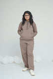 Brown Down Shoulder Hood Set