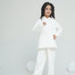 Girls White Downshoulder Hood