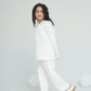 Girls White Downshoulder Hood