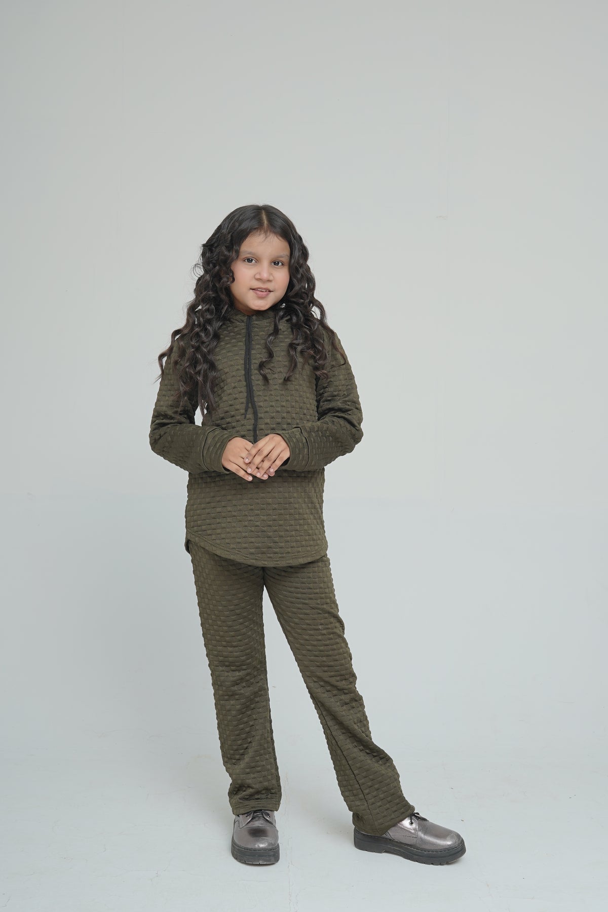 Girls Green Hood Set