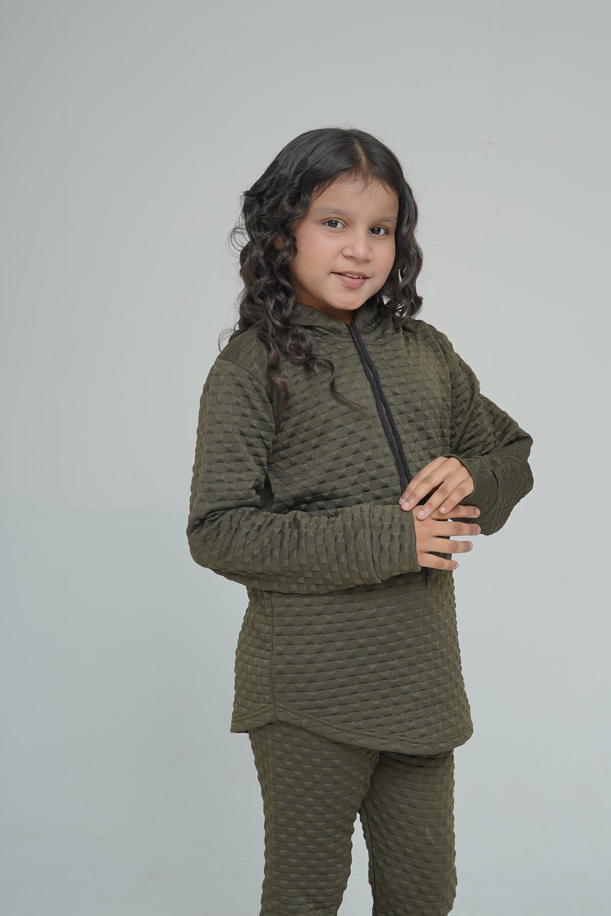 Girls Green Hood Set
