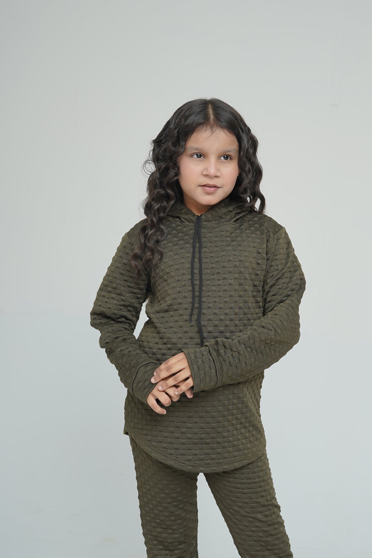 Girls Green Hood Set