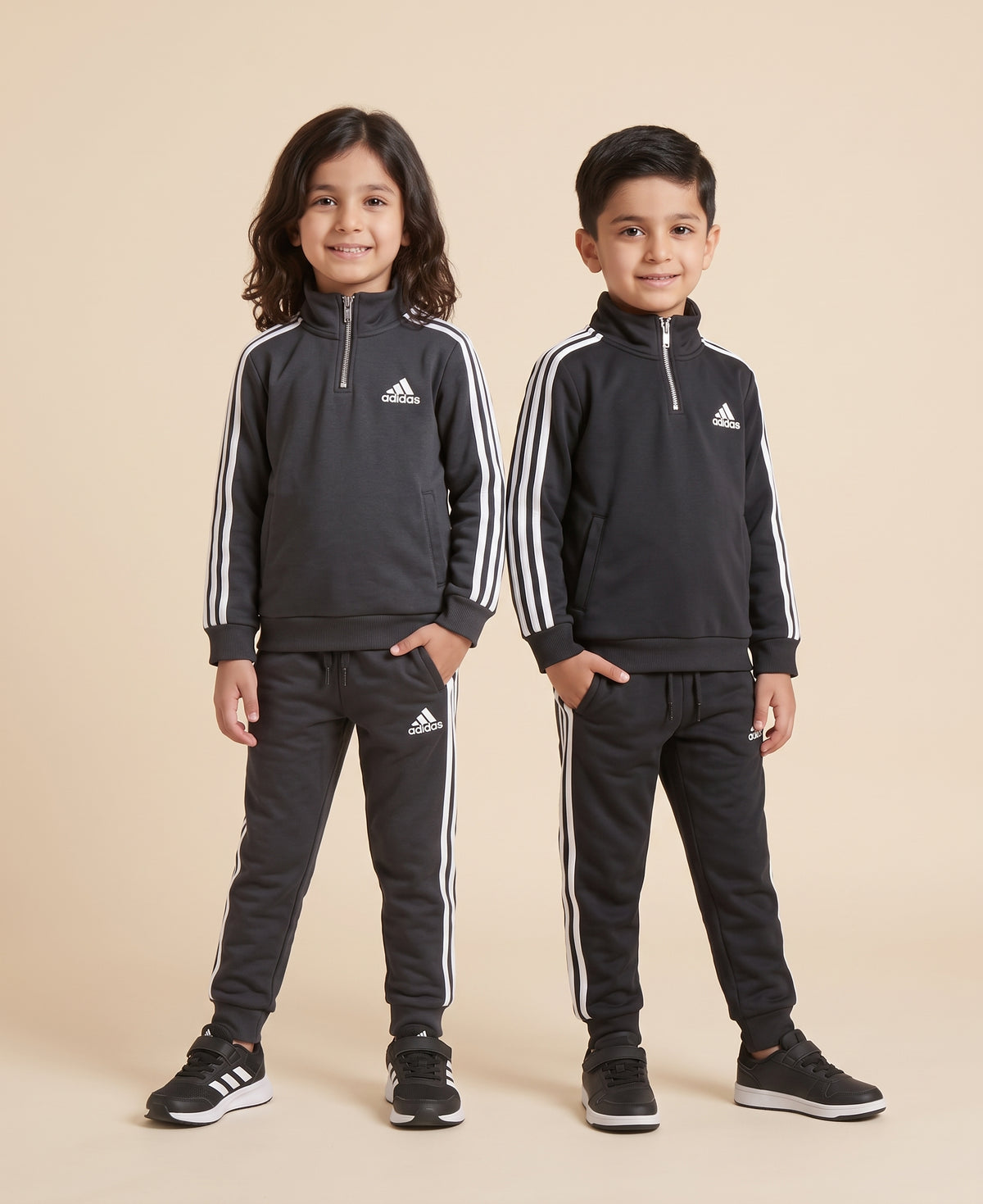 Adidas Smoke Grey Mock Neck Set