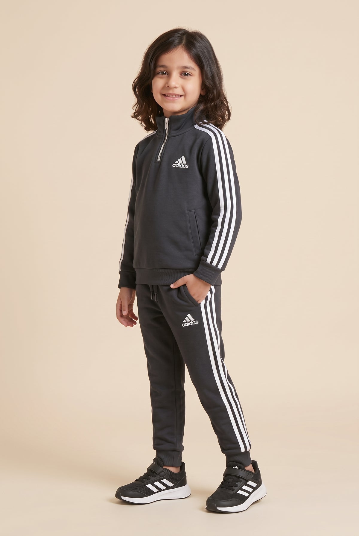 Adidas Smoke Grey Mock Neck Set