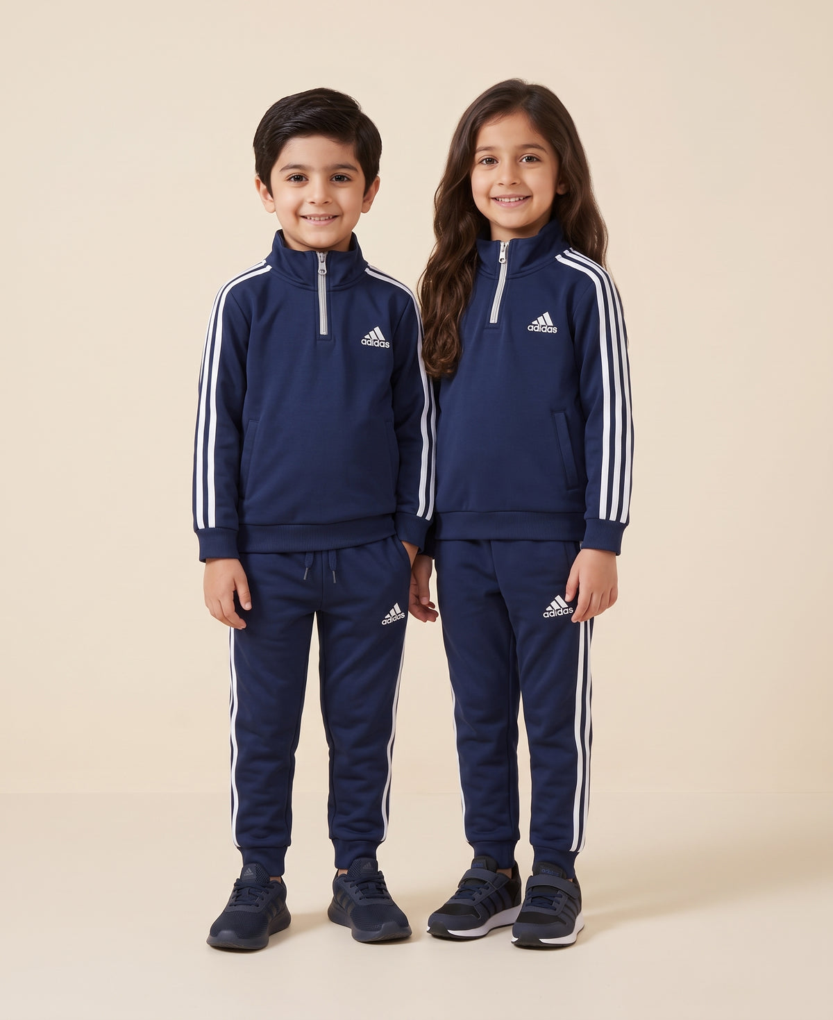 Adidas Navy Blue Mock Neck Set