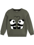 Kids Olive Panda Love Sweatshirt