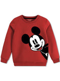 Kids Red Mickey Cartoon Face Sweatshirt