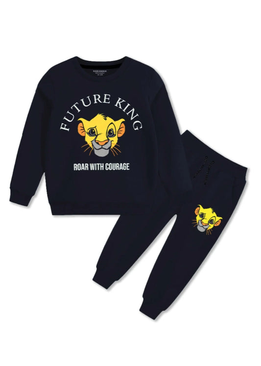 Future King Tracksuit Cute Lion and Courageous Design for Boys