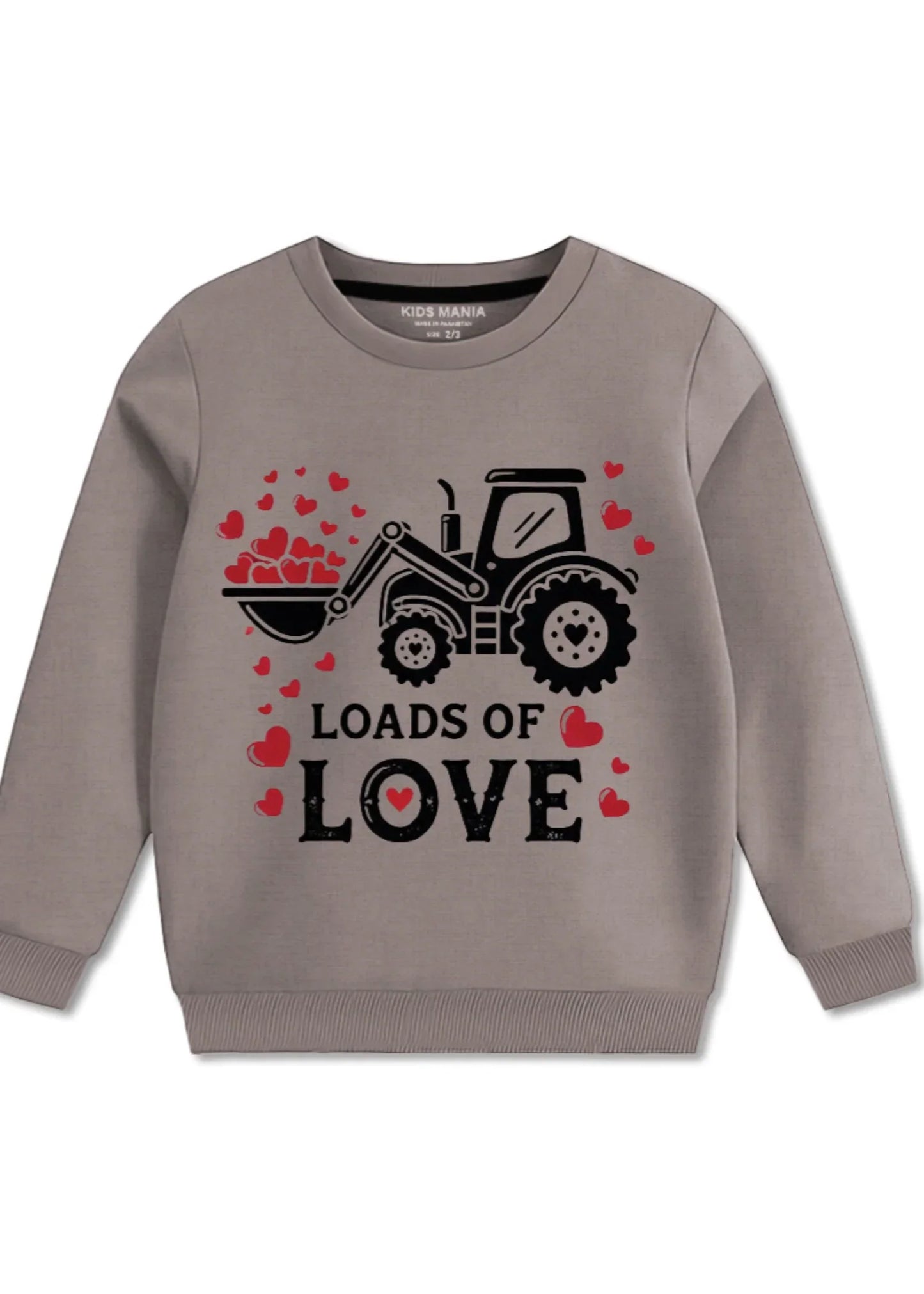 Heartwarming Loads of Love Tractor Fleece Sweatshirt For Girls Brown