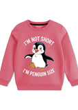 Not Short Just Penguin Sized Fleece Sweatshirts For Girls - Rose Pink