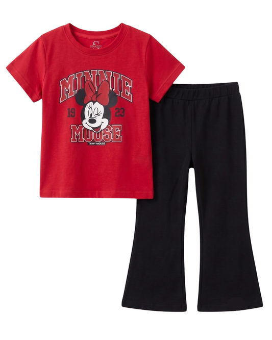 Girls Red Minni mouse Casual Summer Set