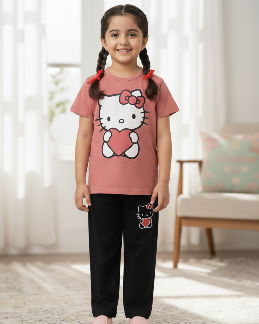 Kids Cute cartoon Casual Summer Set