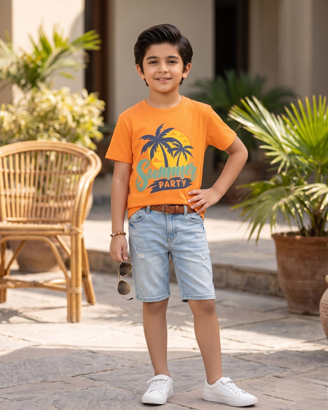 Boys Orange Summer Party T-Shirt