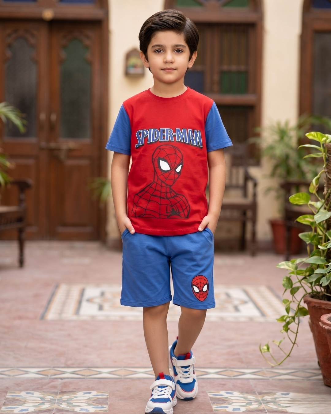 Boys Spiderman Shirt with Shorts Summer Set