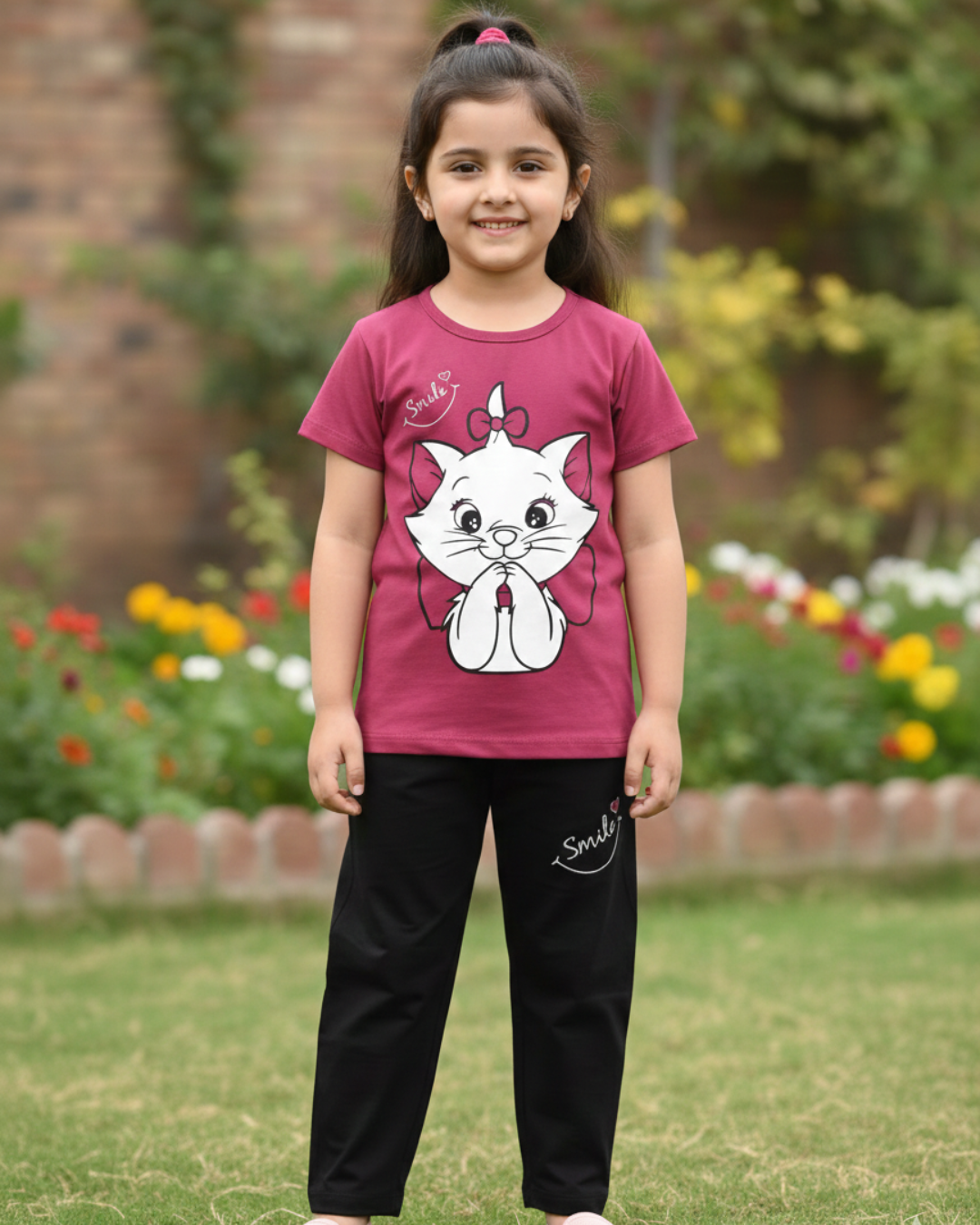 Kids Cute cat Casual Summer Set